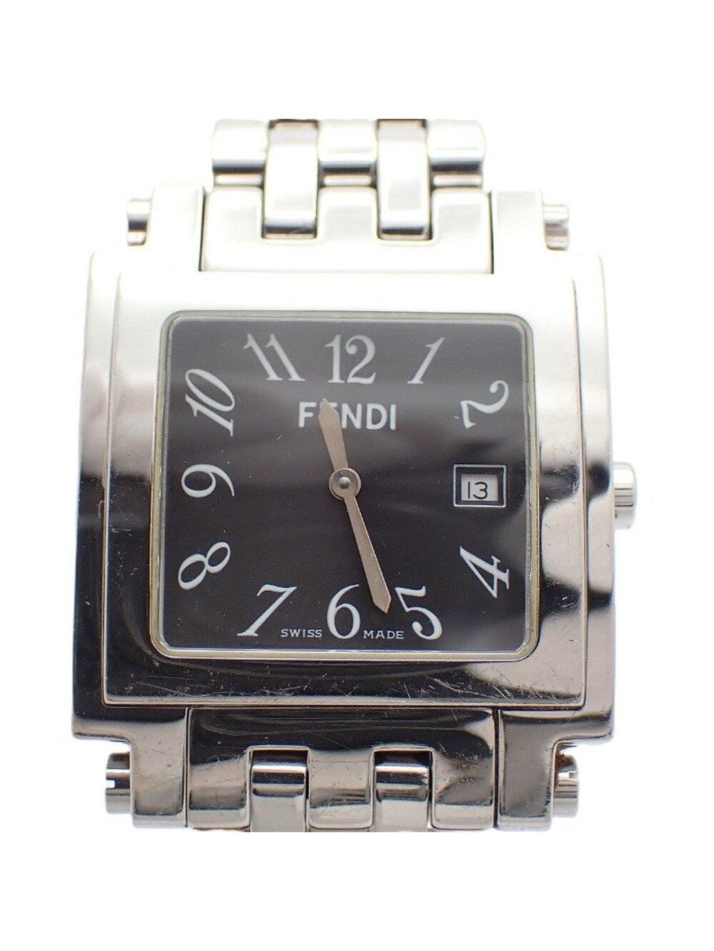 Fendi Quadro Quartz Watch Black Dial Ssstrap